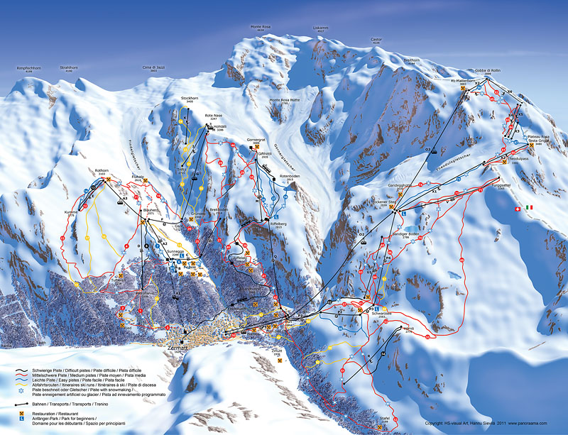 Zermatt Ski Map Zermatt Ski Map