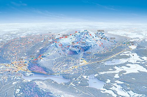 Levi länsirinteet rinnekartta