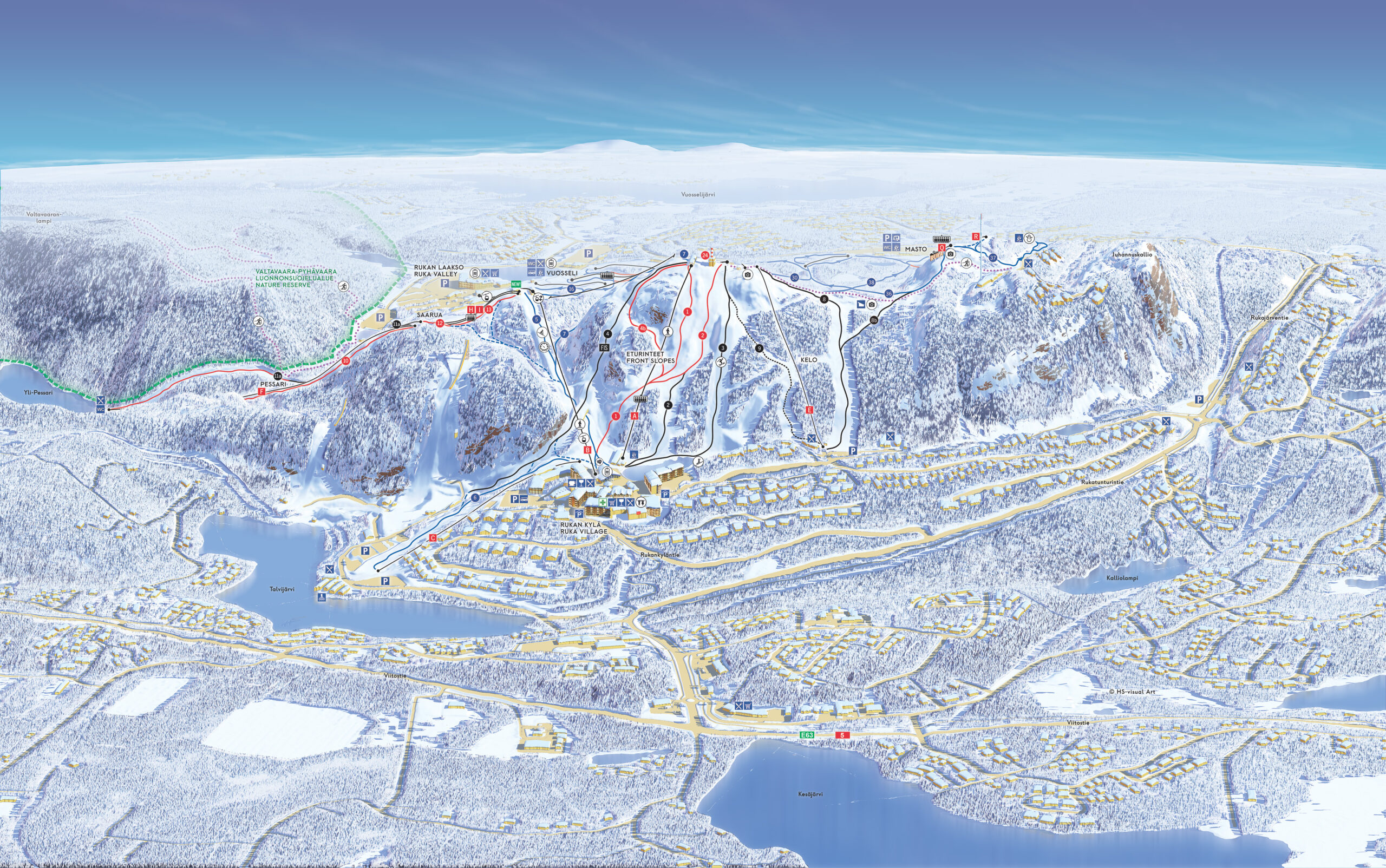 Ruka länsi puolen kartta